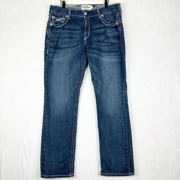 Ariat Womens REAL Mid Rise Stretch Ivy Stackable Straight Leg Jean Size 34 - Picture 4 of 9